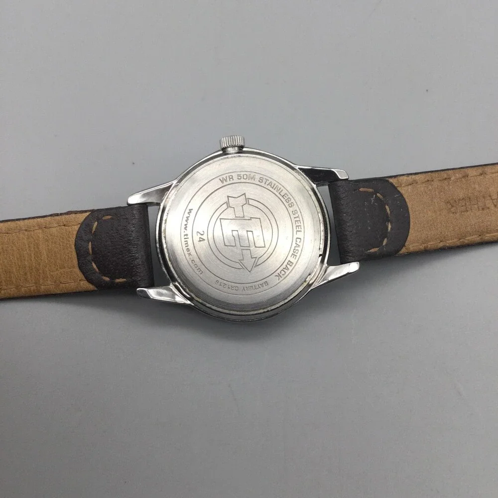 Timex Expedition Indiglo Womens Watch 26mm Cream Dial Brown Leather New Battery